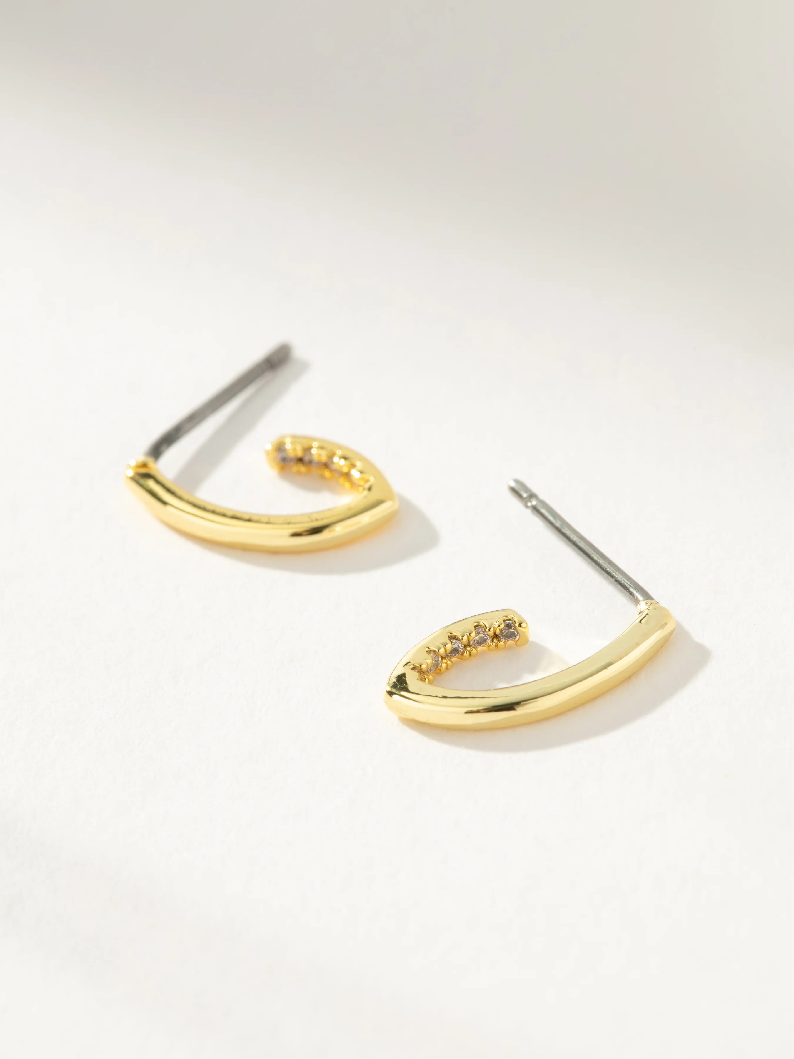 Silver and Gold Hidden Pavé Stud Earrings | Uncommon James | Uncommon James