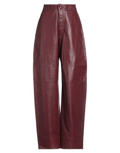 Nynne Woman Pants Burgundy Size 2 Soft Leather | YOOX (US)