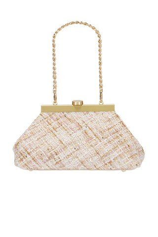 Mia Bouclé Clutch in Blush | Revolve Clothing (Global)