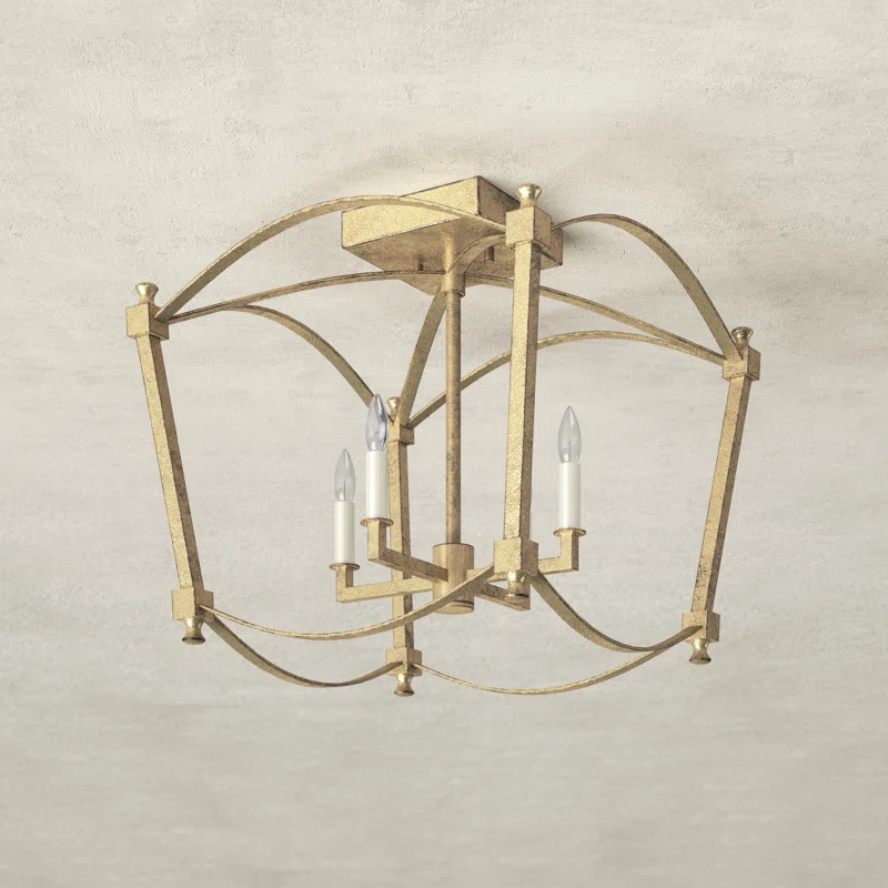 Gwendolyn 4 - Light 14.375'' Unique/Statement Geometric Semi Flush Mount | Wayfair North America