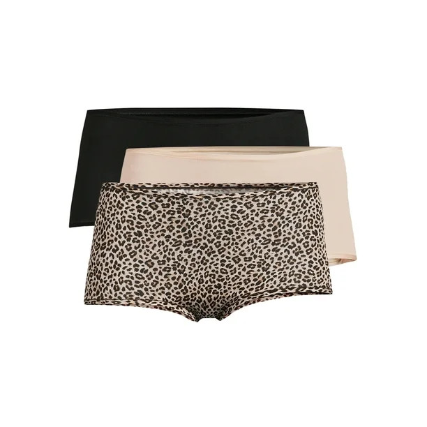 Joyspun Women's Infinite Comfort Stretch Boyshort Panties, 3-Pack, Sizes to 3XL - Walmart.com | Walmart (US)