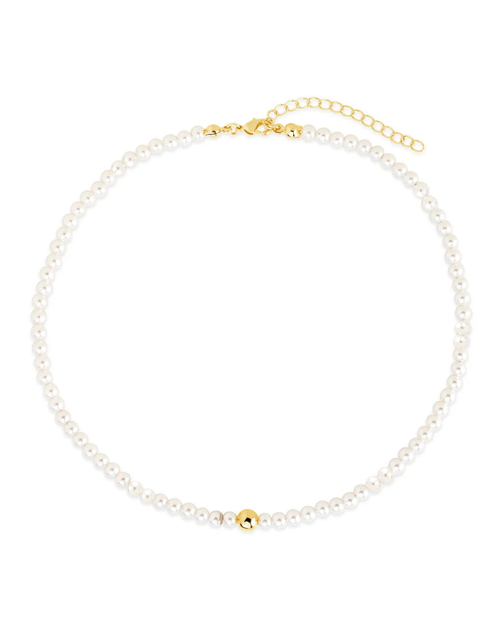 Dainty Pearl & Polished Bead Choker Necklace | Sterling Forever