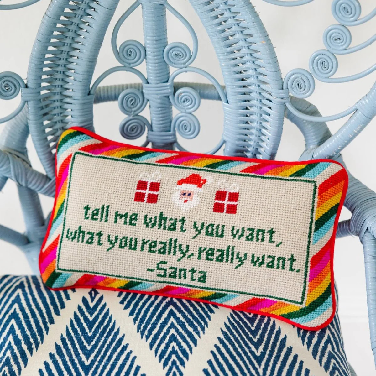Furbish Studio - Tell Me What You Want Needlepoint Pillow | Furbish Studio