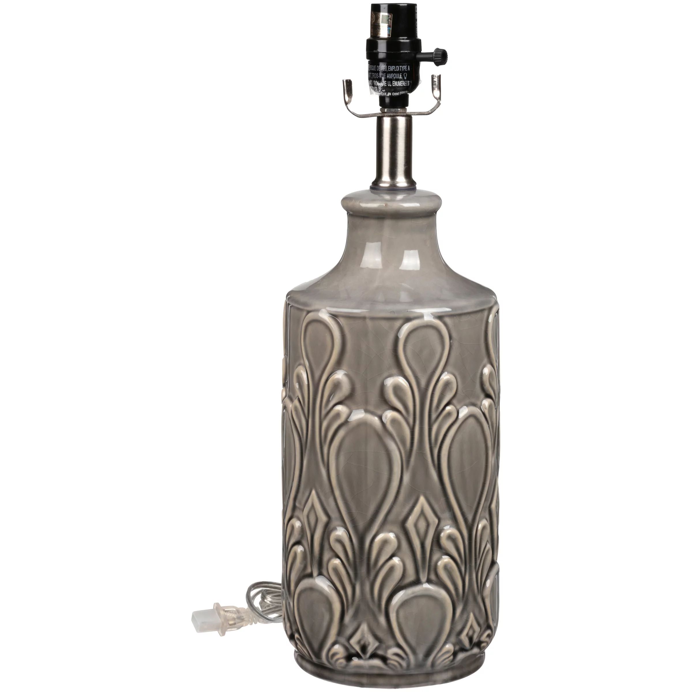 Better Homes and Gardens Flora Ceramic Large Gray Lamp Base | Walmart (US)