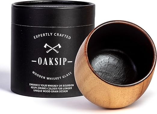 Oaksip The Original Charred Wooden Bourbon Drinking Glass | Charred Old Fashioned Glass | Bourbon... | Amazon (US)