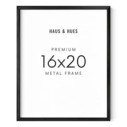 HAUS AND HUES Black Metal Picture Frame, 16x20 inches, Premium Quality, Wall Mount, Picture Frame for Wall, Modern Style, Black | Amazon (US)