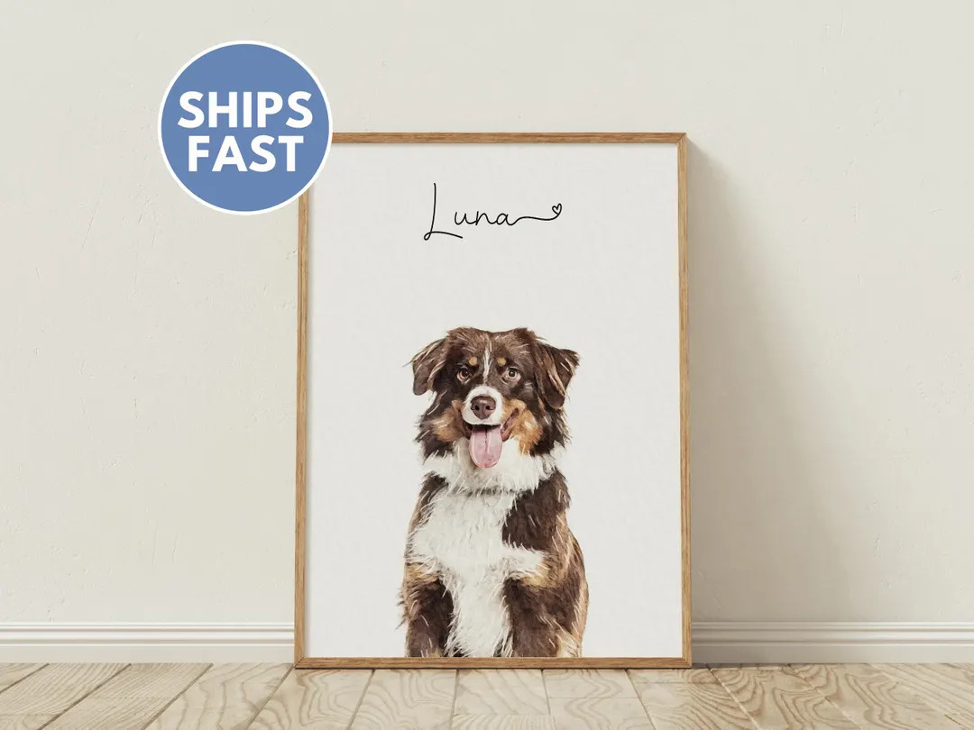 Custom Pet Portrait From Photo, Dog Portrait Gift, Personalized Dog Painting for Dog Mom, Custom ... | Etsy (US)