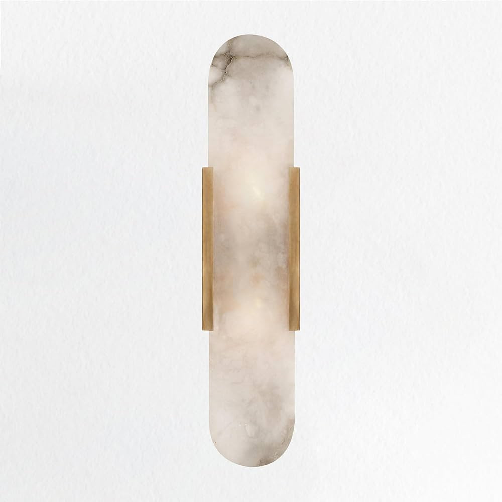 Alabaster Elegance Backplate Sconce, Alabaster Elongated Sconce, Vanity Light for Bathroom, Dinin... | Amazon (US)