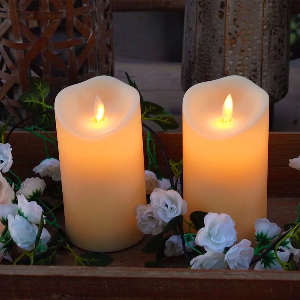 Homemory 6” x 3.25” Outdoor Waterproof Flameless Candles, Battery Operated Candles with Remot... | Walmart (US)