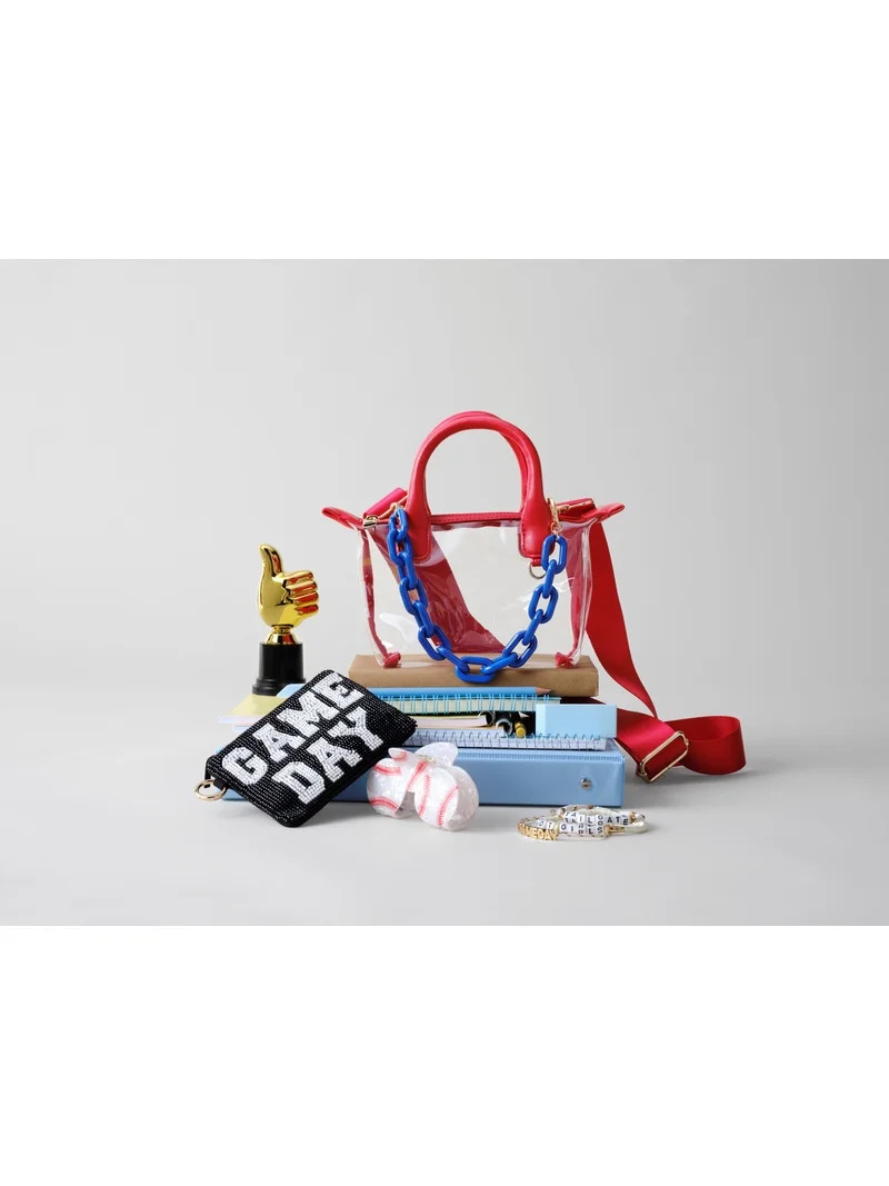 No Boundaries Women's Game Day Clear Mini Tote Bag, Red | Walmart (US)