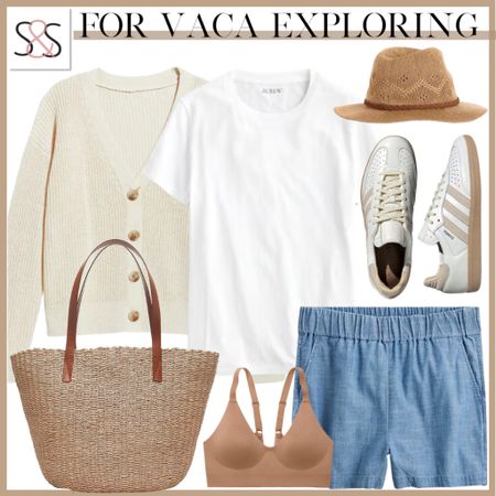 A cardigan with linen shorts is an amazing outfit for spring into summer!  So easy to pack into a suitcase for your warm weather vacation!

#LTKtravel #LTKover40 #LTKSeasonal