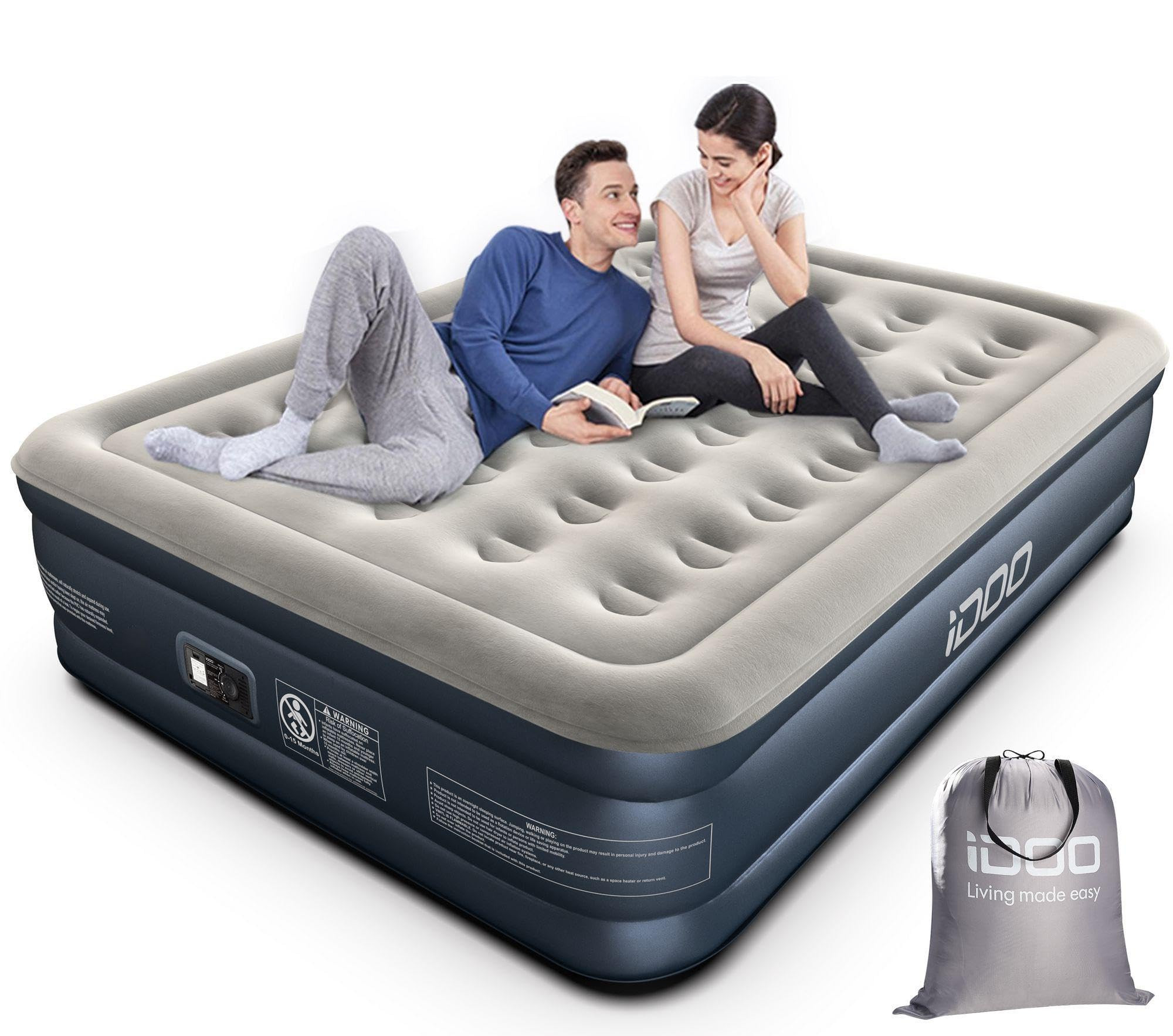 iDOO King Inflatable Mattress, Air Bed with Built-in Electric Pump, Double Queen Size Blow Up Mat... | Amazon (UK)