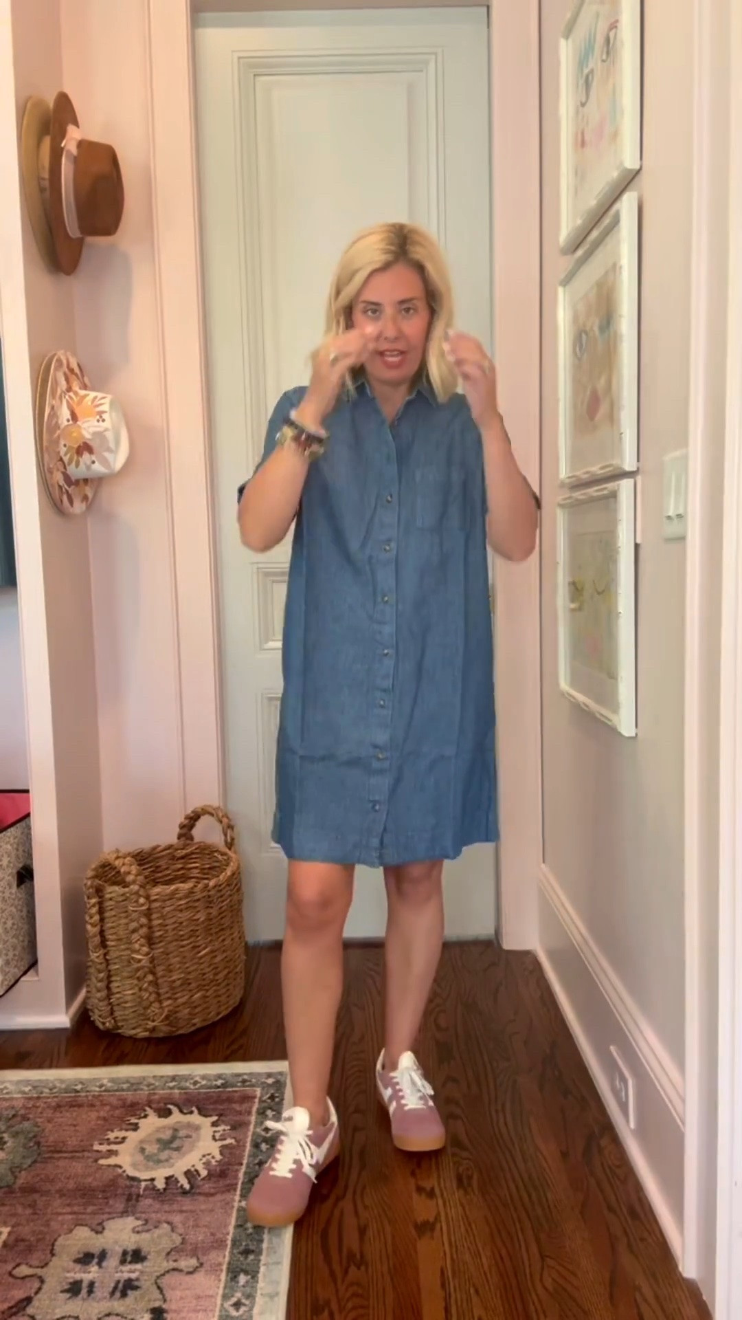 Old Navy Looks I’m loving on major sale!!
Sizing:
Pink set -  xs top & xs petite pants 
Floral Jacket - xs
Tank - small petite
Ruti Pants - 4P
Denim dress- small
Olive dress - xs
Brown dress - xs