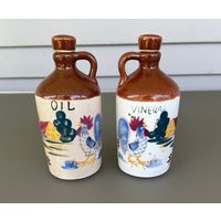 Vintage Hand Painted Oil & Vinegar Cruet Set | Etsy (US)