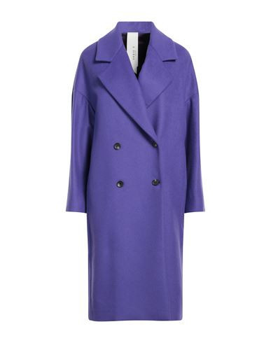 Annie P. Woman Coat Purple Size 4 Virgin Wool, Polyamide, Cashmere | YOOX (US)