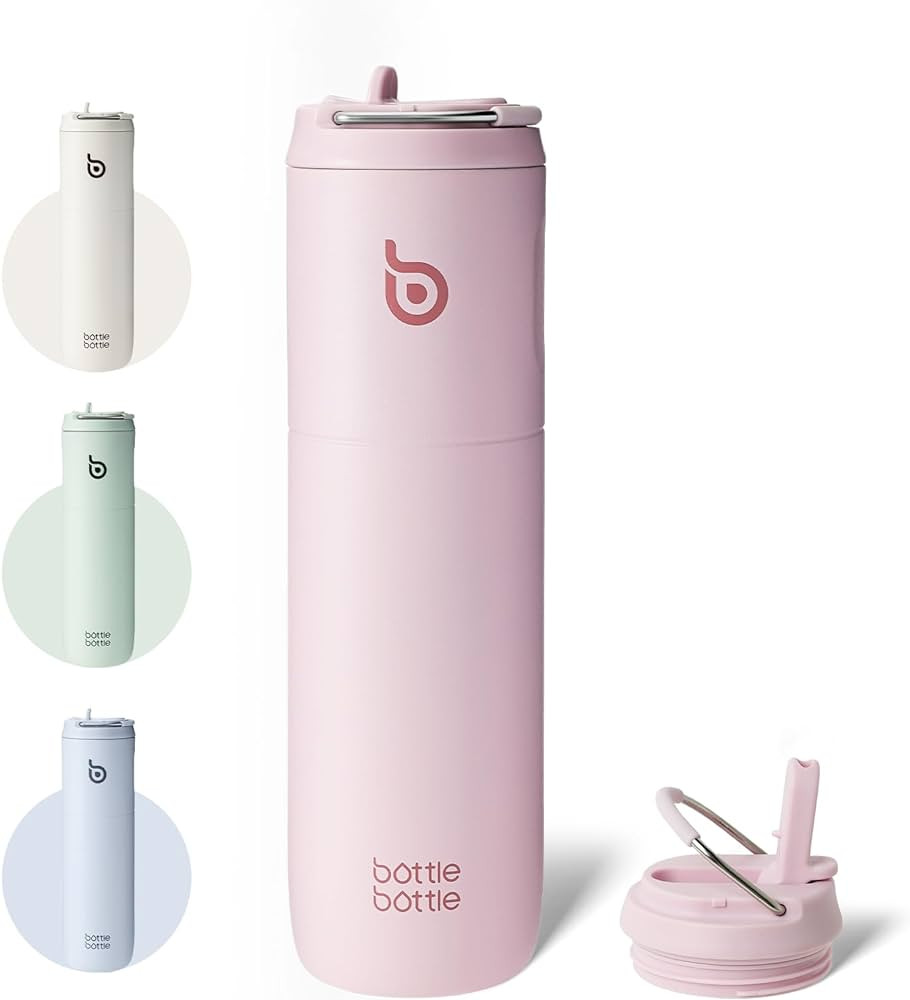 BOTTLE BOTTLE Insulated Water Bottle 24oz with Straw Lid and Handle for Sports Travel Gym Stainle... | Amazon (US)