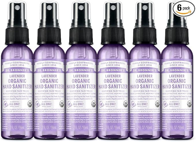 Amazon.com: Dr. Bronner's - Organic Hand Sanitizer Spray (Lavender, 2 ounce, 6-Pack) - Simple and... | Amazon (US)