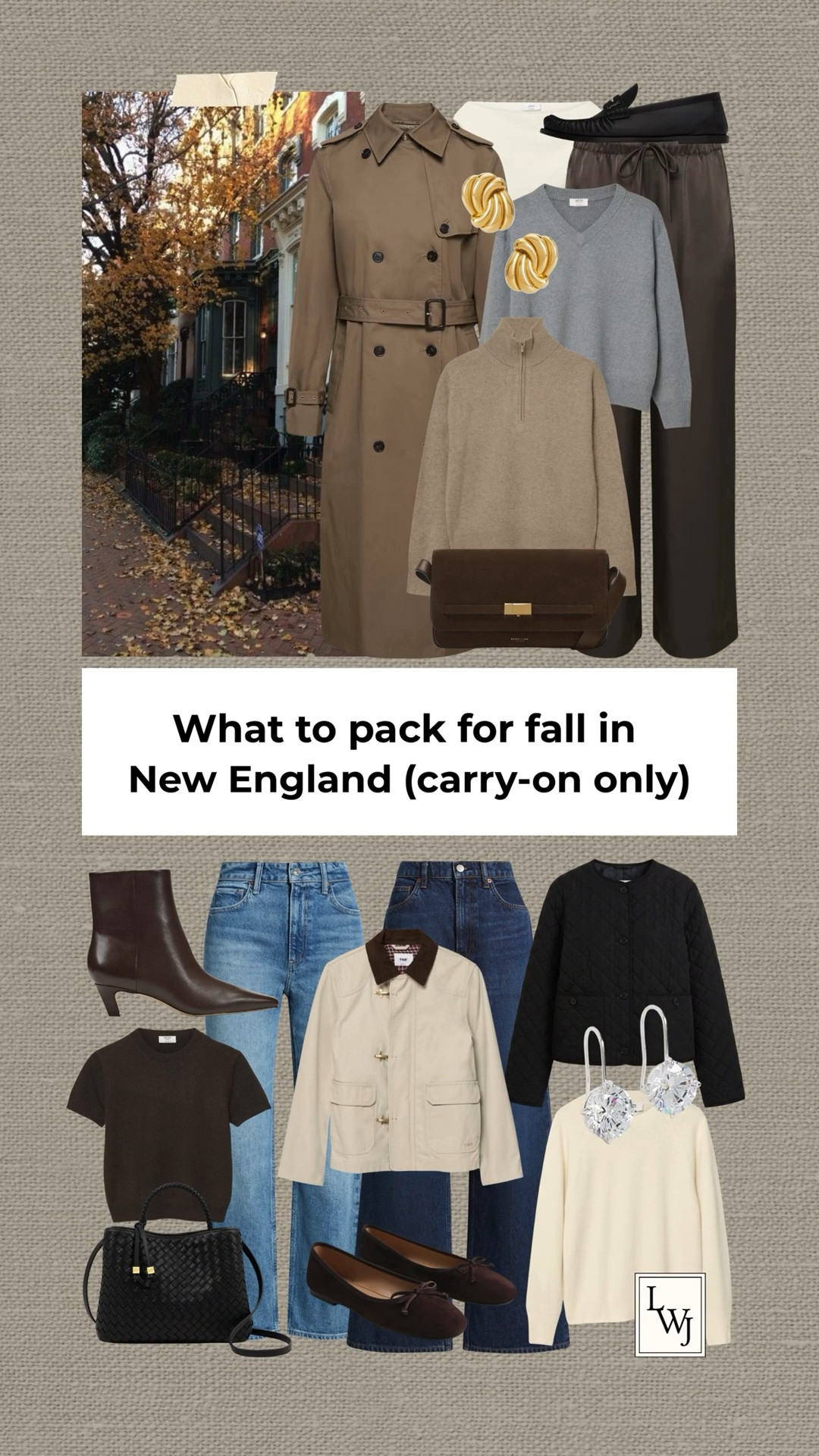 what to pack for fall in new england travel capsule / packing tips / fall style / east coast/ preppy style / style over 30 / trench coat / cashmere sweater / quarter zip sweater / vneck sweater / barn jacket / quilted jacket / lodge pants satin / aritzia / paige jeans / sam edelman / marc fisher booties / demellier purse / katie loxton /ysl loafers

#LTKSeasonal #LTKTravel
