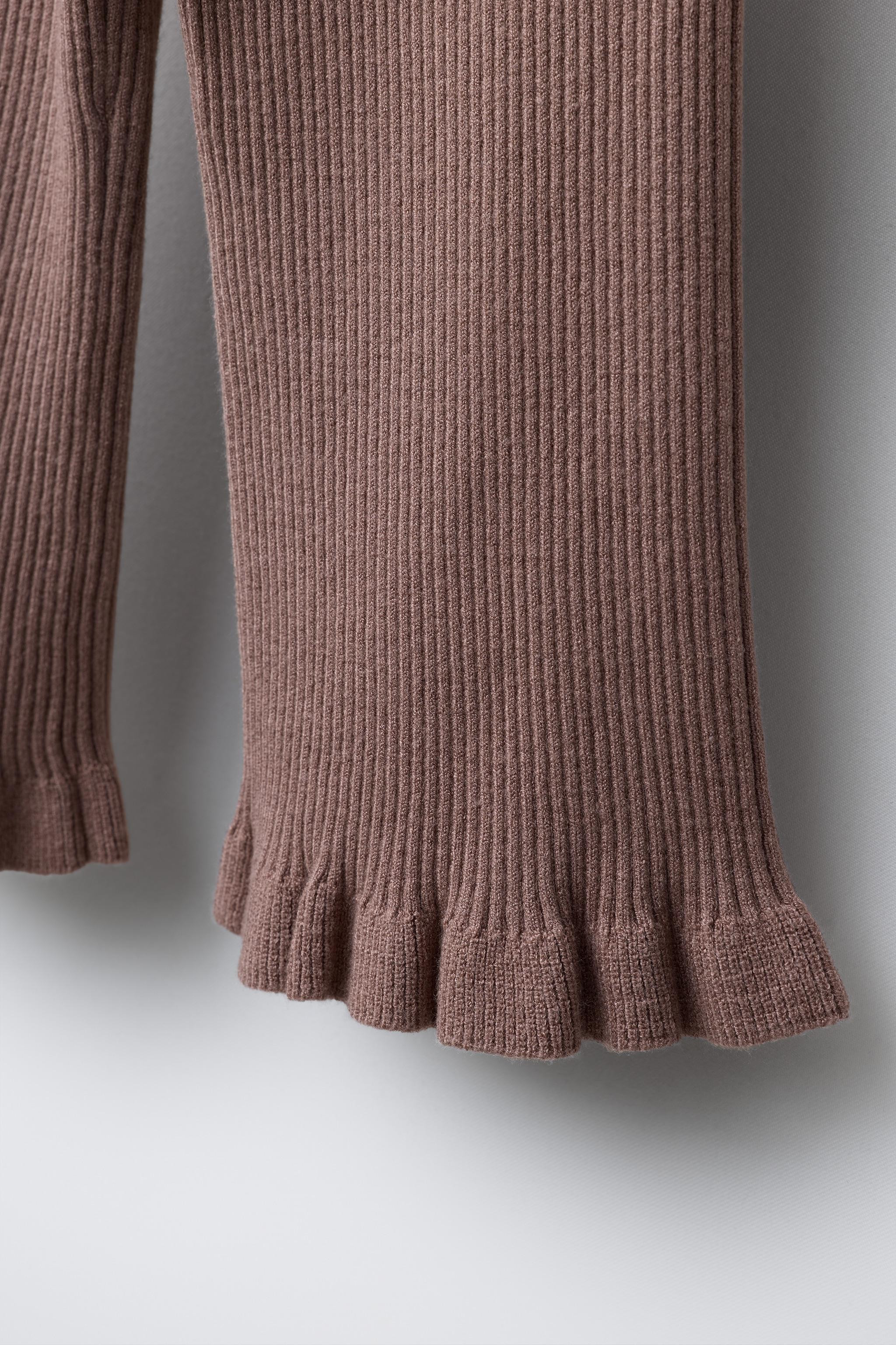 KNIT RUFFLE PANTS | Zara US