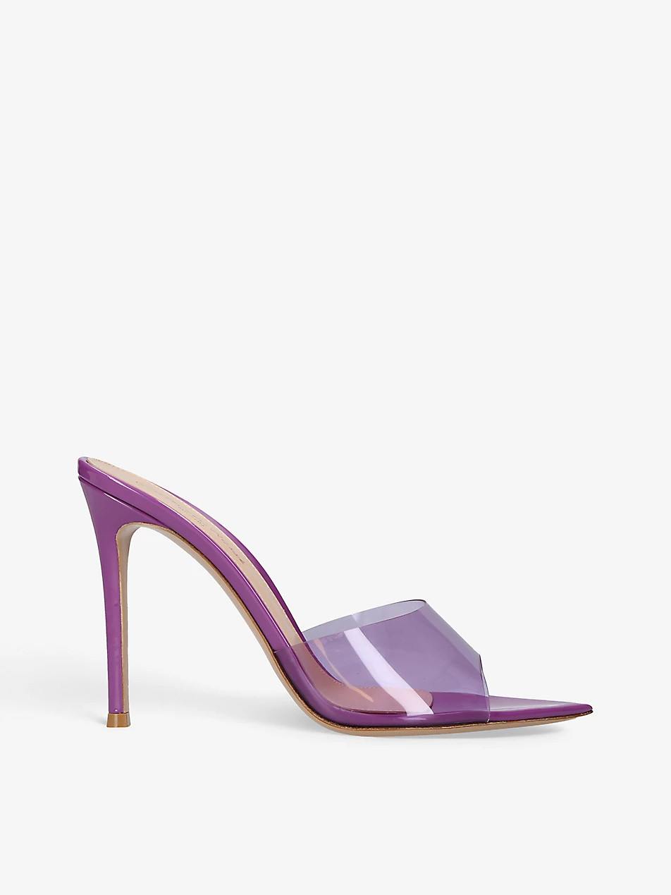 Elle leather and PVC heeled mules | Selfridges