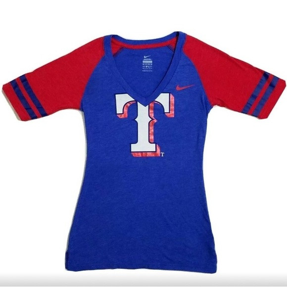 NIKE Genuine Womens XS Texas Rangers T Shirt Blue | Poshmark