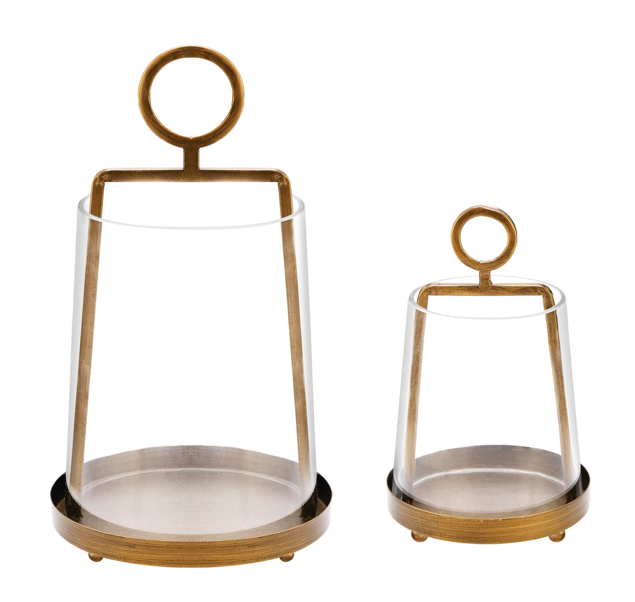 9" & 6" Wide Modern Farmhouse Metal Hurricane Candle Holder with Handmade Sturdy Glass Sleeve in ... | Amazon (US)