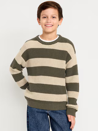 Loose Striped Crew-Neck Sweater for Boys | Old Navy (US)
