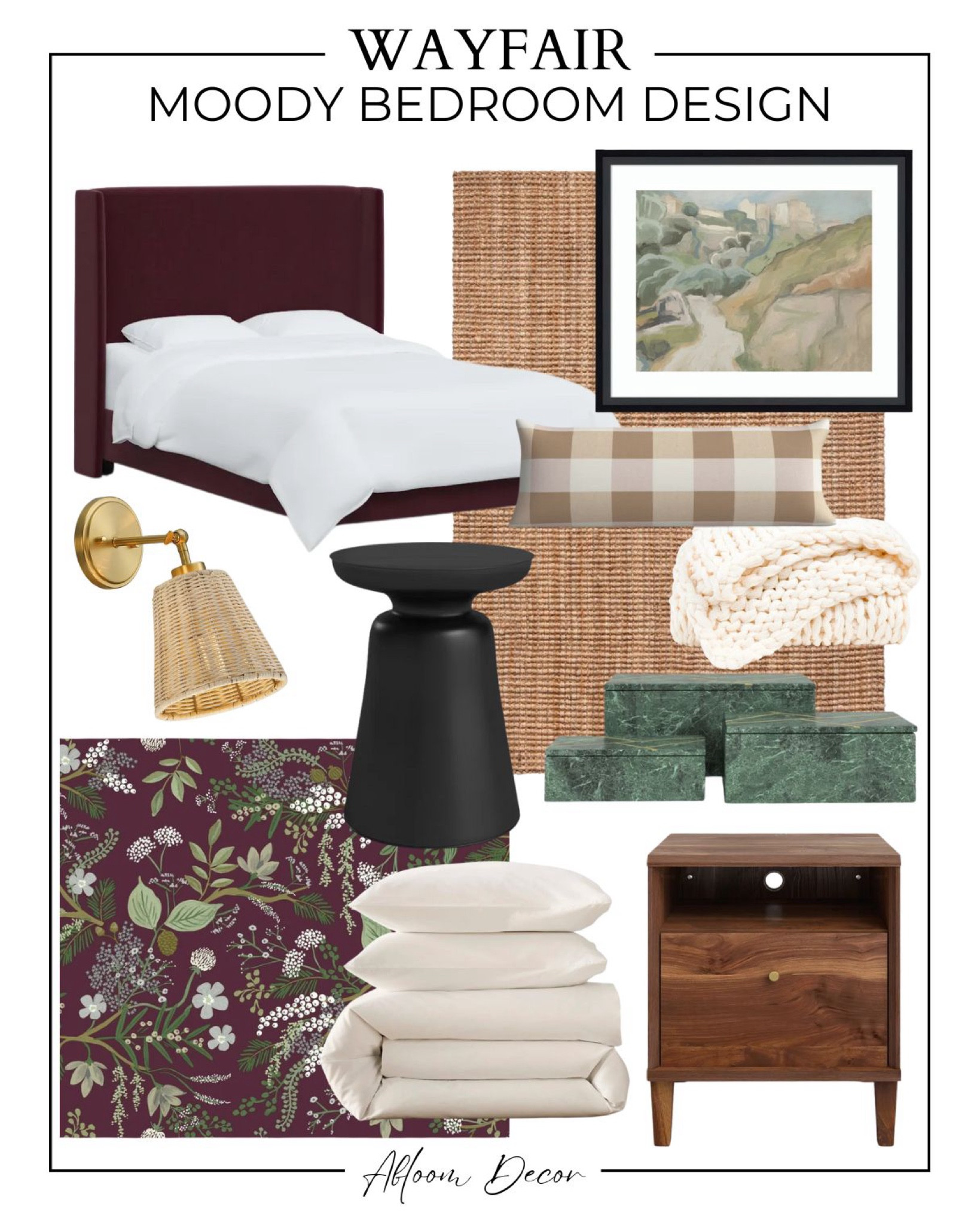I love this moody burgundy bedroom decor from Wayfair!

#LTKHome