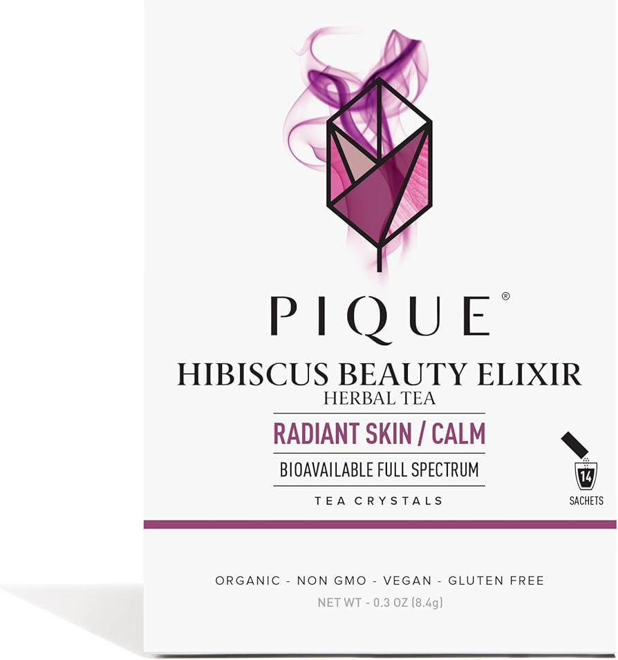 Pique Organic Hibiscus Tea Crystals - Powerful Antioxidants and Caffeine-Free Herbal Tea, Real Eg... | Amazon (US)