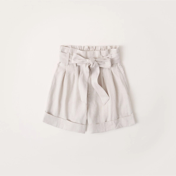 Linen-Blend Belted Shorts | Abercrombie & Fitch (US)