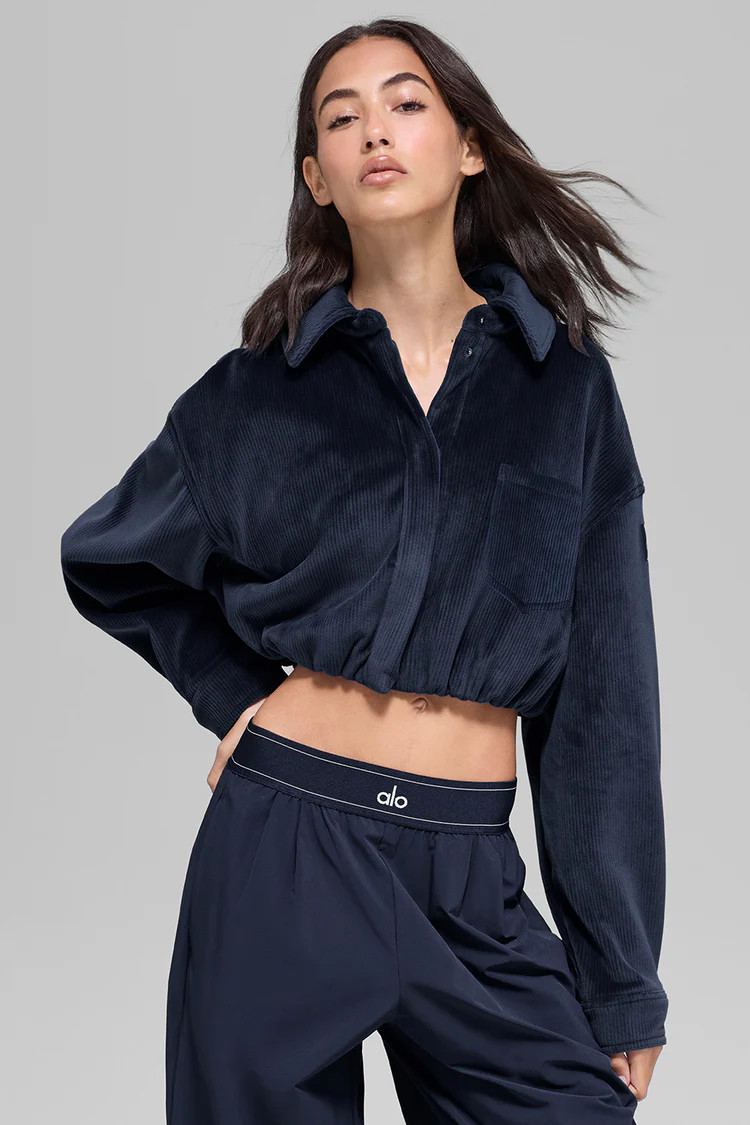 Ribbed Velour Cropped Mountain Side Jacket | Alo Yoga (US)