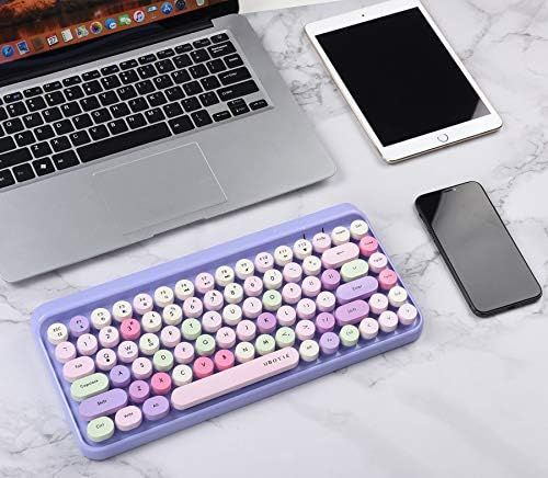 UBOTIE Portable Bluetooth Colorful Computer Keyboards, Wireless Mini Compact Retro Typewriter Flexib | Amazon (US)