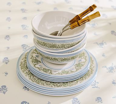 Julia Berolzheimer Alice Melamine 12-Piece Dinnerware Set | Pottery Barn (US)
