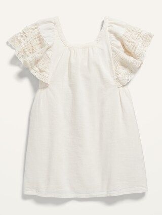 Ruffled Crochet-Sleeve Mini Dress for Toddler Girls | Old Navy (US)