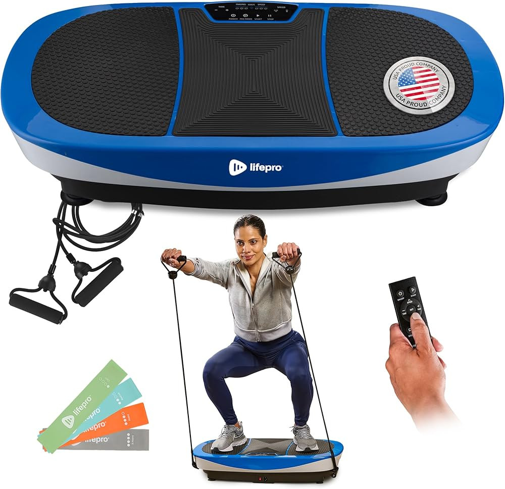 Lifepro Rumblex Max 4D Black Vibration Plate Exercise Machine with Loop Resistance Bands for Home... | Amazon (US)