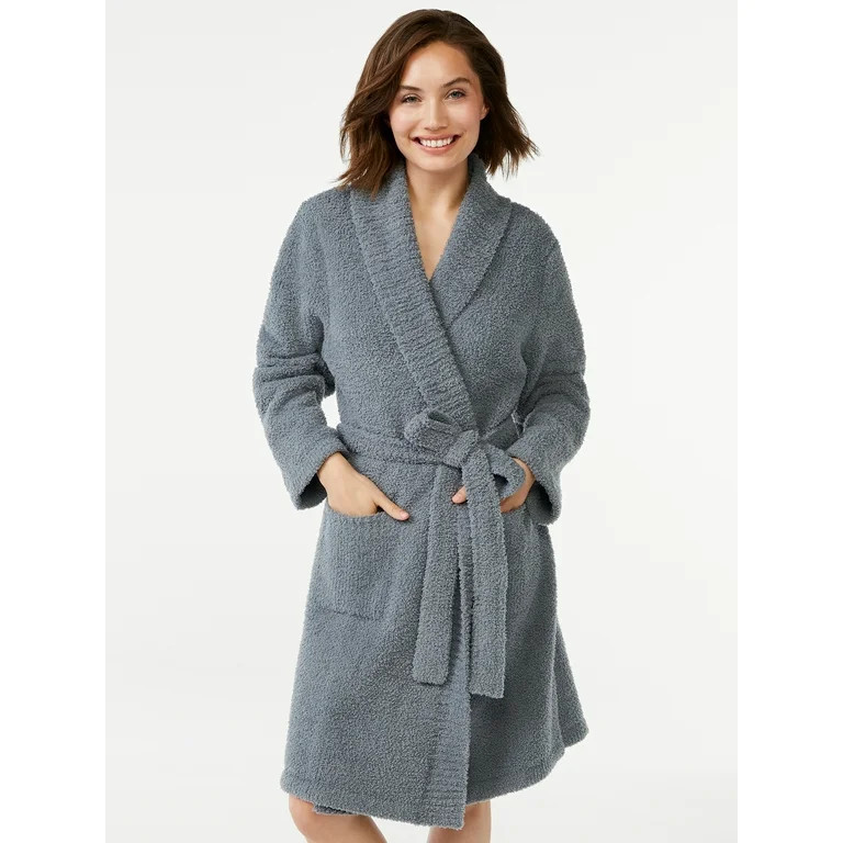 Joyspun Women's Sweater Knit Robe, Sizes up to 3X | Walmart (US)