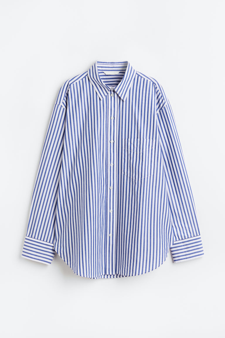 H & M - Cotton poplin shirt - Blue | H&M (UK, MY, IN, SG, PH, TW, HK)