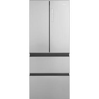 Haier 14.5 cu. ft. French Door Refrigerator in Fingerprint Resistant Stainless Steel, Counter Dep... | The Home Depot