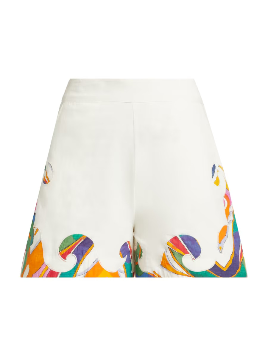 Gilda Wave Cotton High-Waisted Shorts | Saks Fifth Avenue