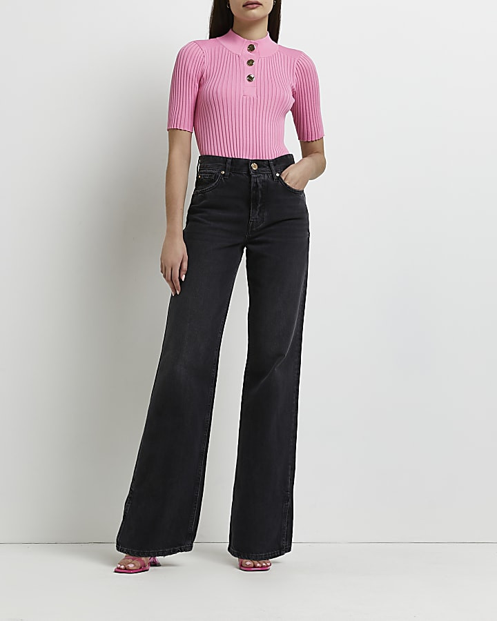 Pink knitted top | River Island (UK & IE)