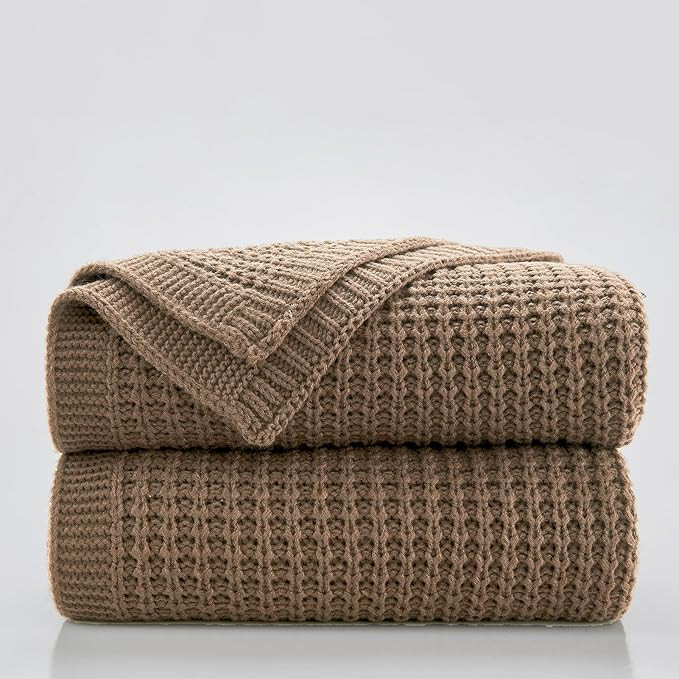 Douceur Light Brown Throw Blanket for Couch, Soft Chunky Cable Knit Throw Blanket, Classic Fisher... | Amazon (US)