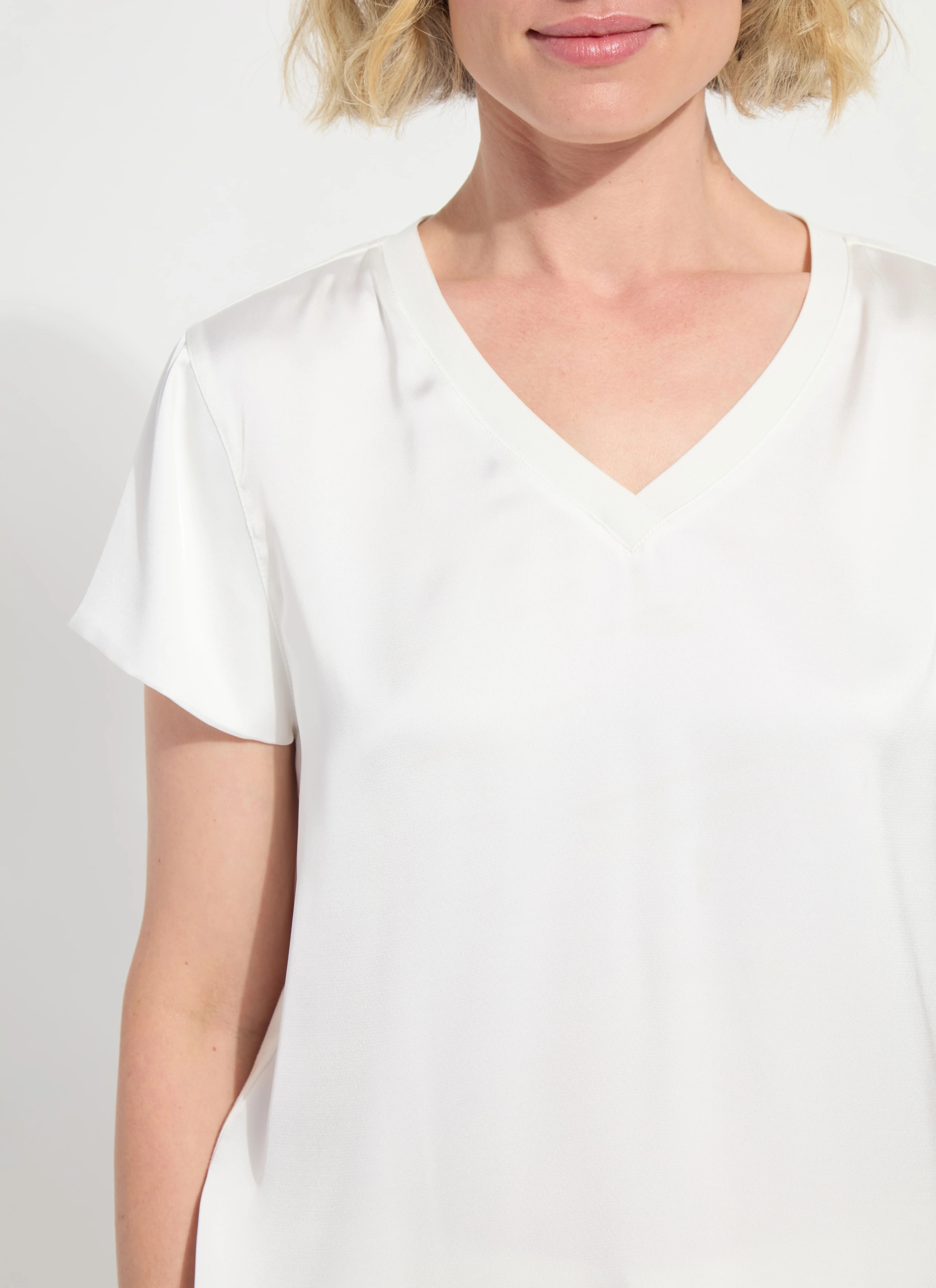 Saori V Neck Mix Media Top | Lysse NY