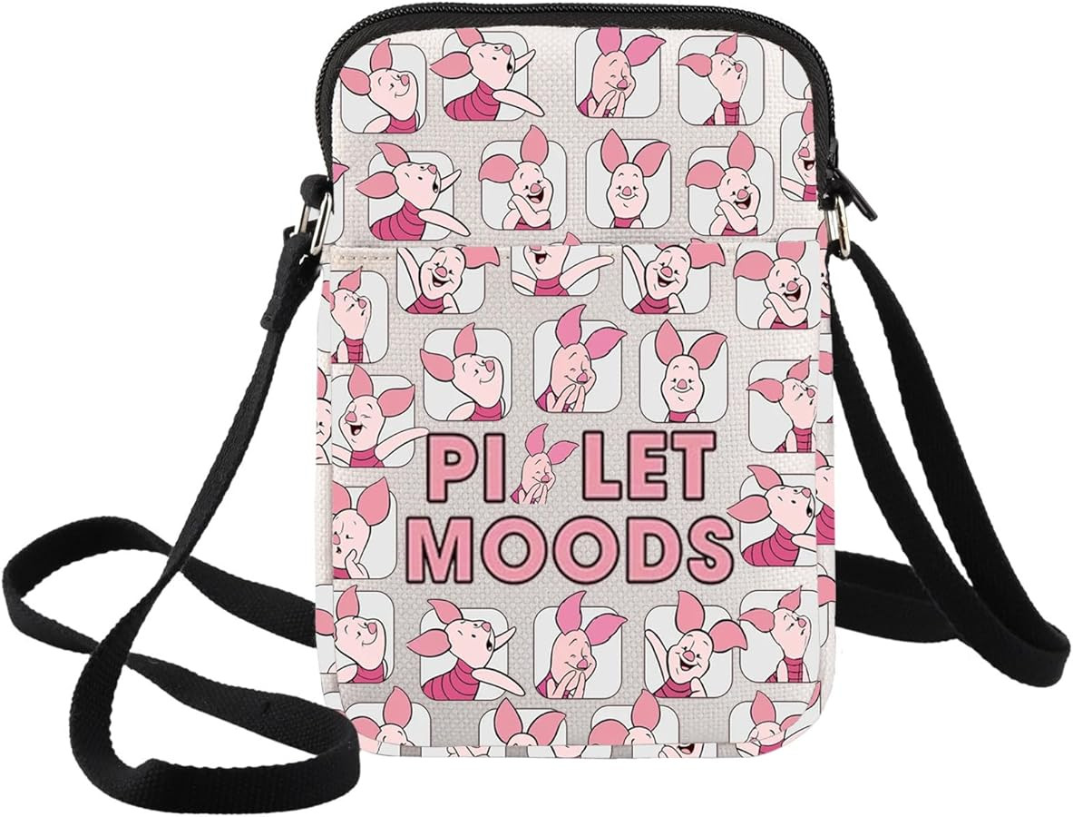 BWWKTOP Funny Pig Crossbody Purse Cartoon Pig Moods Inspired Gift Cartoon Pig Shoulder Bag Piglet Merchandise | Amazon (US)