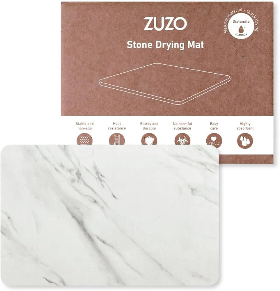 ZUZO Stone Dish Drying Mat - Stone Drying Mat For Kitchen Counter, Diatomaceous Earth Dish Drying... | Amazon (US)