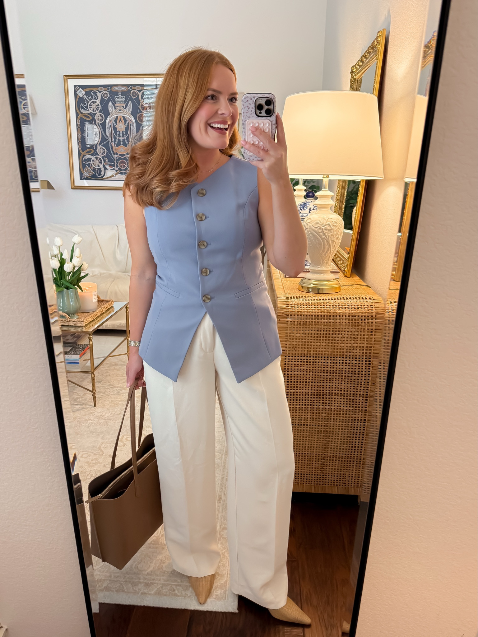Power outfit energy 💼✨

Fit & sizing:
Vest: Wearing size small – tailored fit, runs slightly fitted (size up if you want more room).
Pants: Wearing size small – true to size, high-waisted with a relaxed wide leg.

Details:
✔ Structured + polished look
✔ Pants are elongating and super flattering
✔ Great for meetings, presentations, or office days you want to feel put together

Style tip: Also wear the vest with denim or the trousers with a simple tee for more outfit options.

wide leg work pants, office outfit women, business professional outfit, Nordstrom trousers, workwear capsule

#LTKmomlife #LTKootd #LTKWorkwear