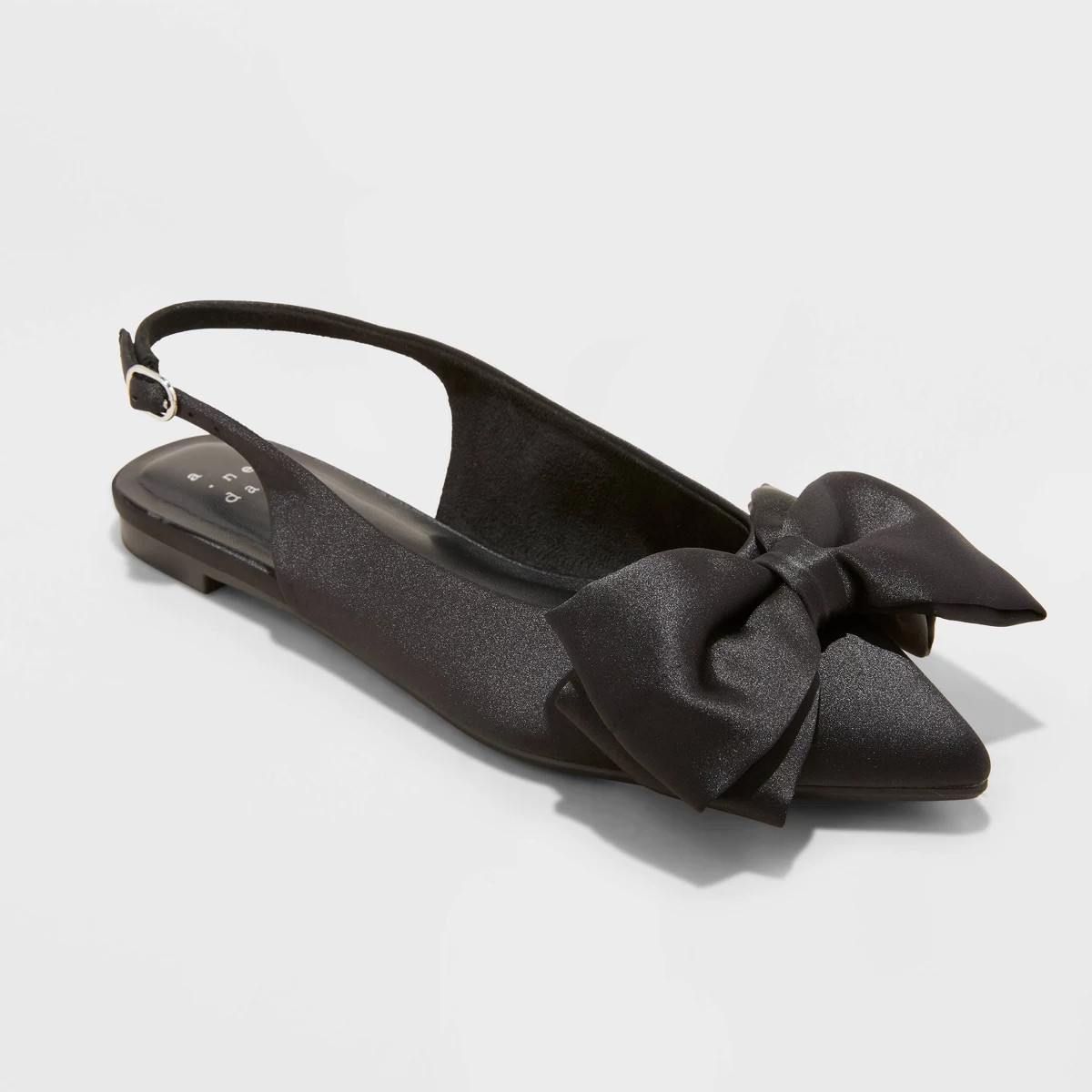 Women's Shelby Bow Slingback Ballet Flats with Memory Foam Insole - A New Day™ Black | Target