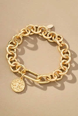 Chunky-Chain Coin Charm Bracelet | Anthropologie (US)