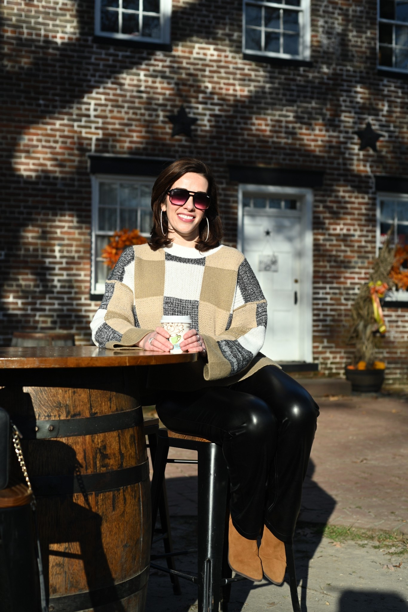 Colorblock tan and beige sweater (small). Black faux leather straight leg pants (4/27). Tan suede boots (8.5). #sweater #colorblocksweater #sweaters #pants #fauxleatherpants #blackfauxleatherpants #straightlegpants #blackpants #boots #suedeboots #tanboots #falloutfit Fall Boots
Thanksgiving

#LTKStyleTip #LTKHoliday #LTKFindsUnder100
