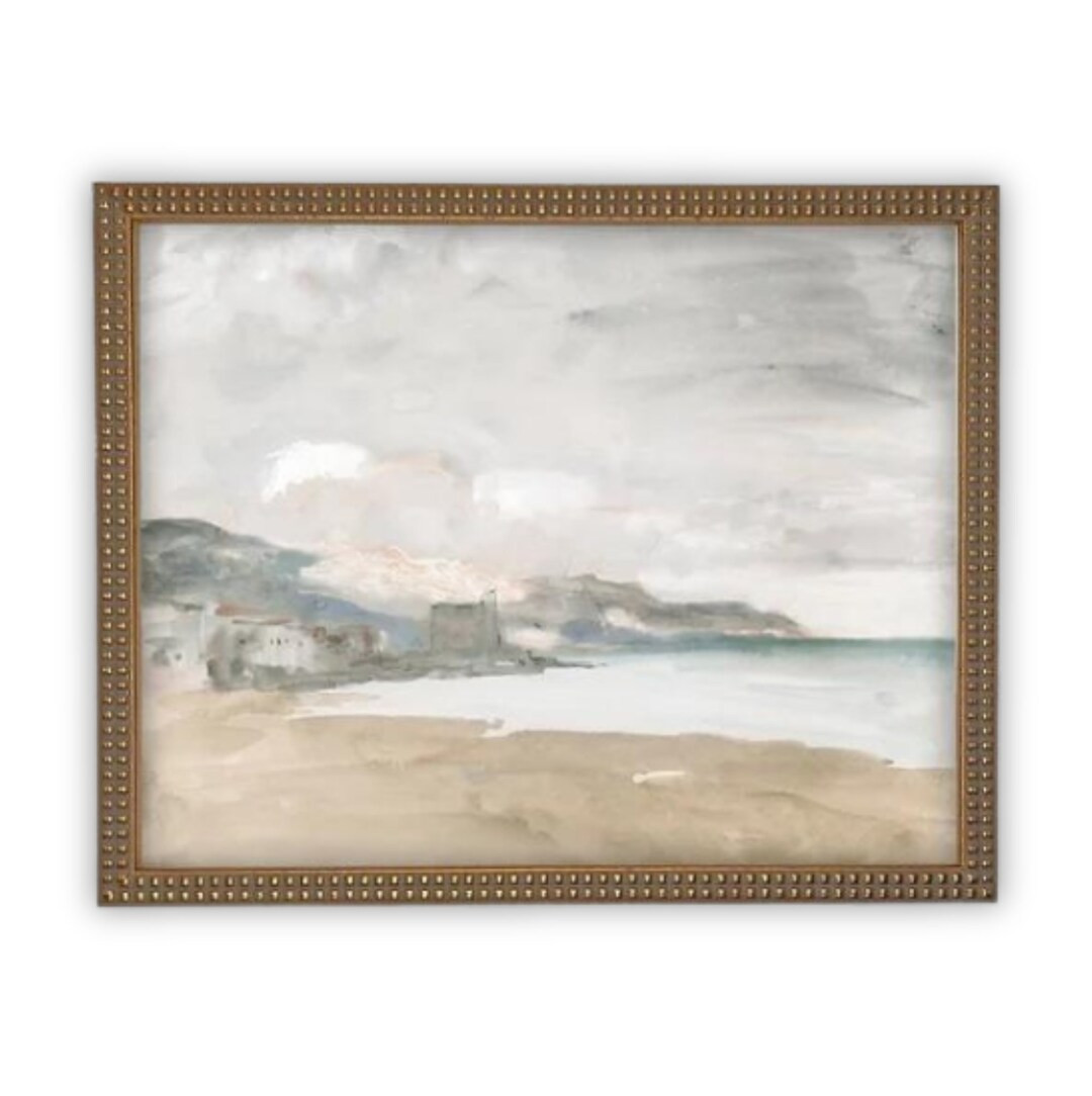 Vintage Framed Coastal Canvas Art Print: Beach House Decor - Etsy | Etsy (US)