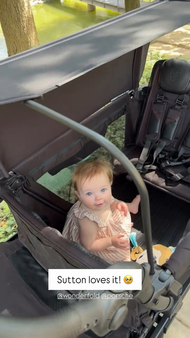 Sutton loves her new wagon! 🥹 @wonderfold @porsche

#LTKKids #LTKmomlife #LTKActive